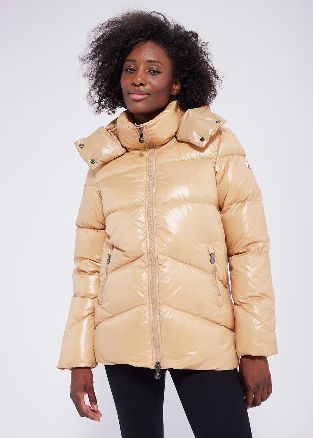 Pyrenex Doudoune Brillante Femme Pyrenex Galactic à Capuche Iced Coffee