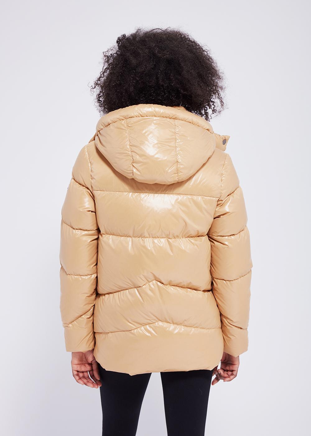 Pyrenex Doudoune Brillante Femme Pyrenex Galactic à Capuche Iced Coffee