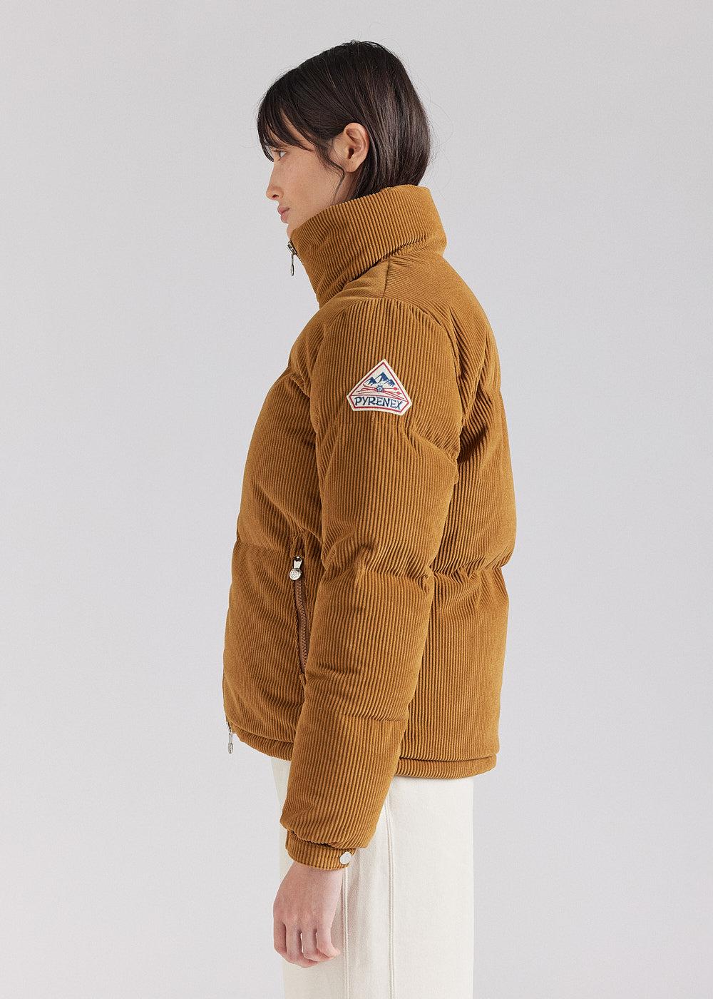 Pyrenex Doudoune Courte Femme En Velours Côtelé Pyrenex Goldin Bronze Brown