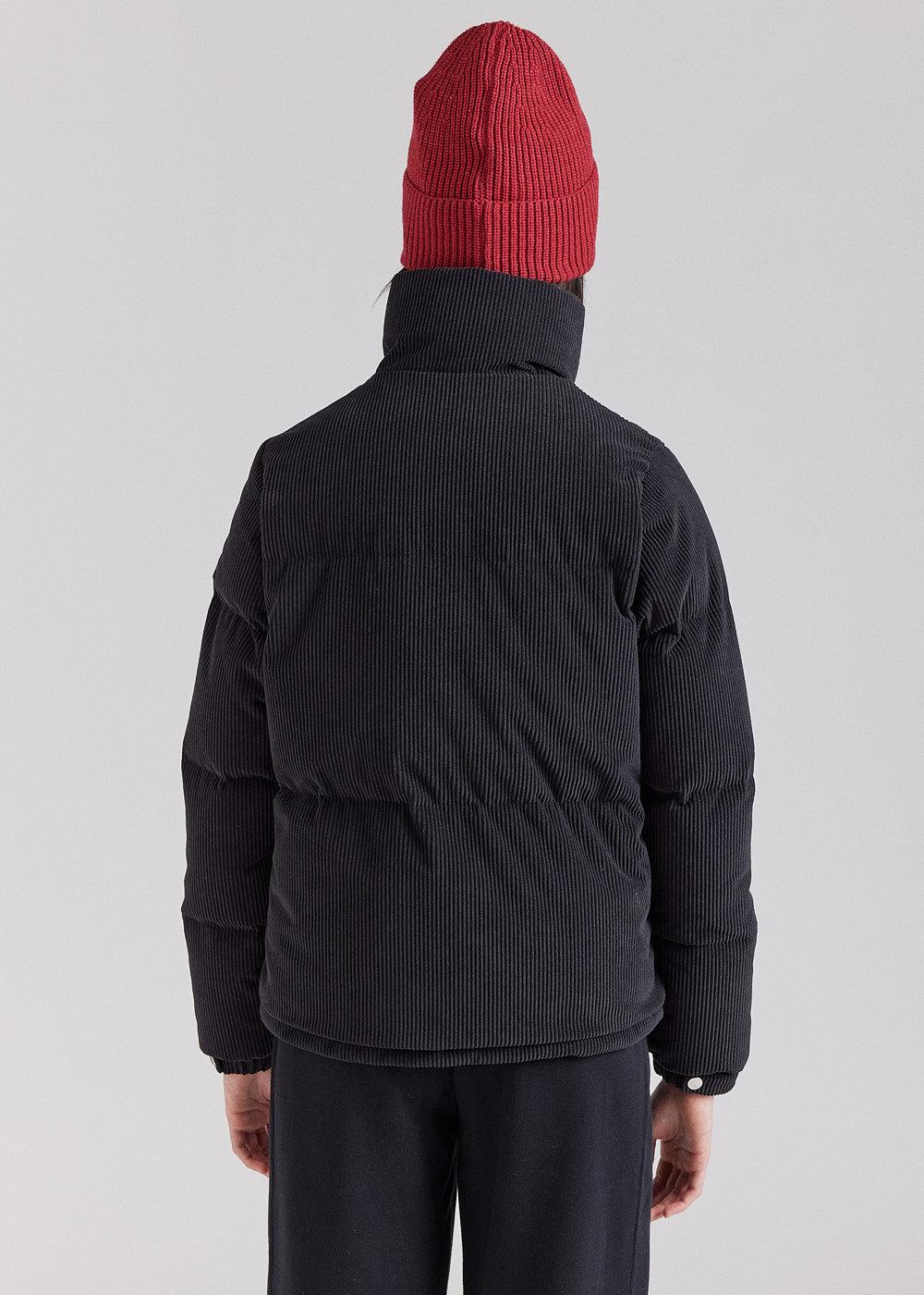 Pyrenex Doudoune Courte Femme En Velours Côtelé Pyrenex Goldin Noire