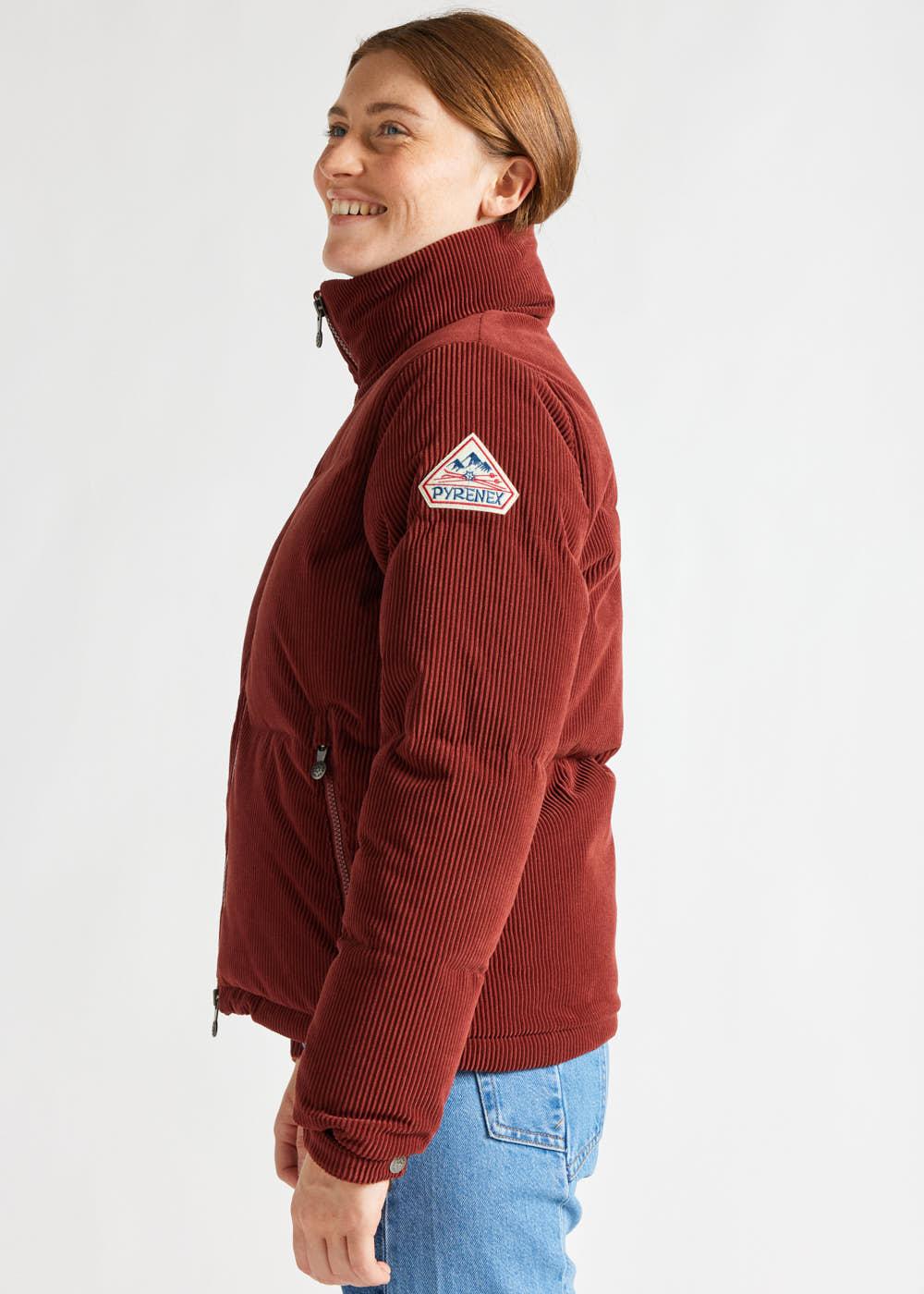 Pyrenex Doudoune Courte Femme En Velours Côtelé Pyrenex Goldin Syrah