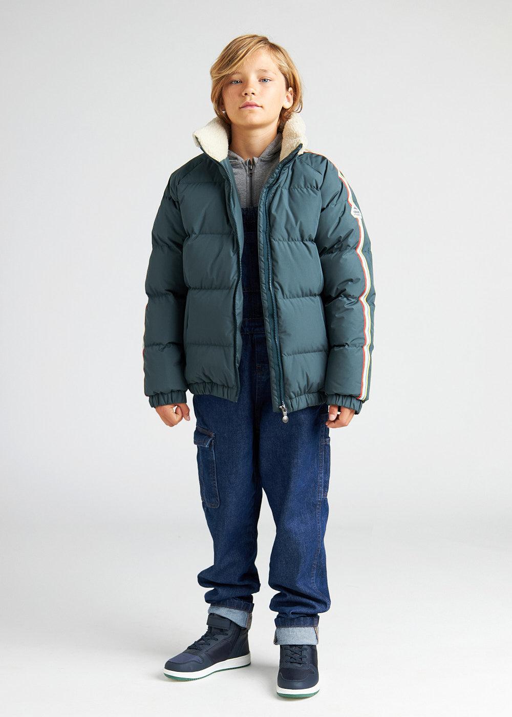 Pyrenex Doudoune Enfants à Col Montant En Fausse Fourrure Deer Pyrenex X Bonton Baltic Green