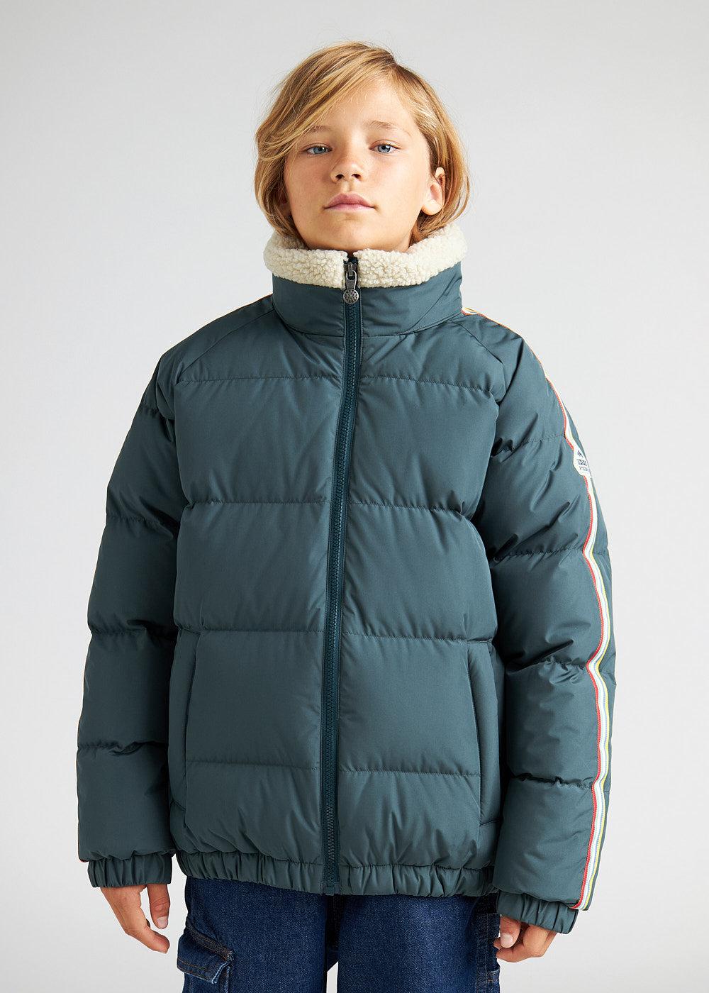 pyrenex Doudoune enfants à col montant en fausse fourrure Deer Pyrenex x Bonton Baltic Green