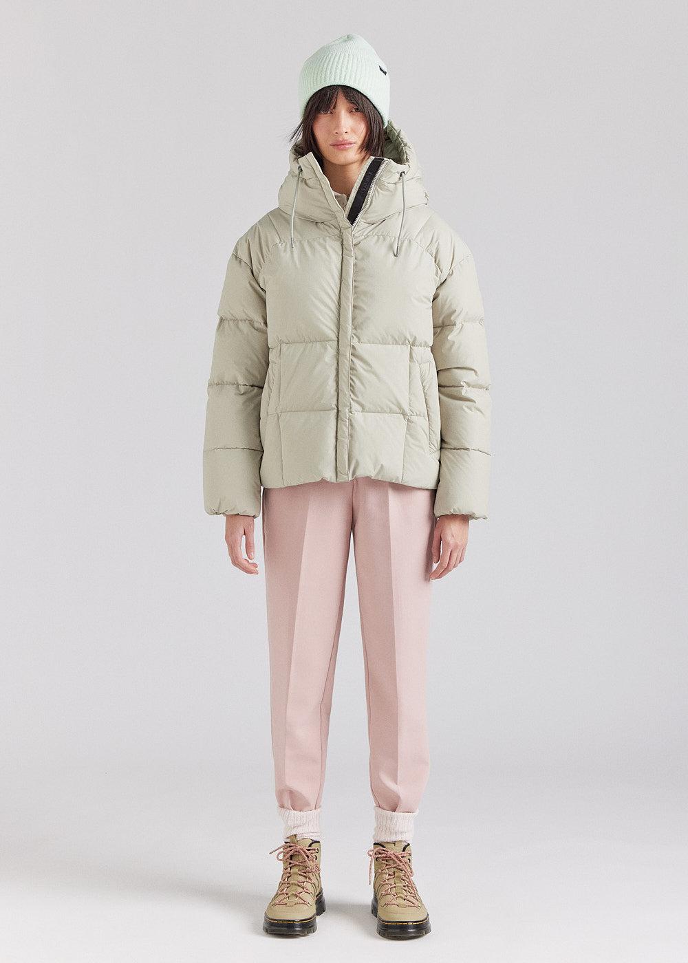 Pyrenex Doudoune Femme Pyrenex Harmonie à Capuche Enveloppante Willow Grey