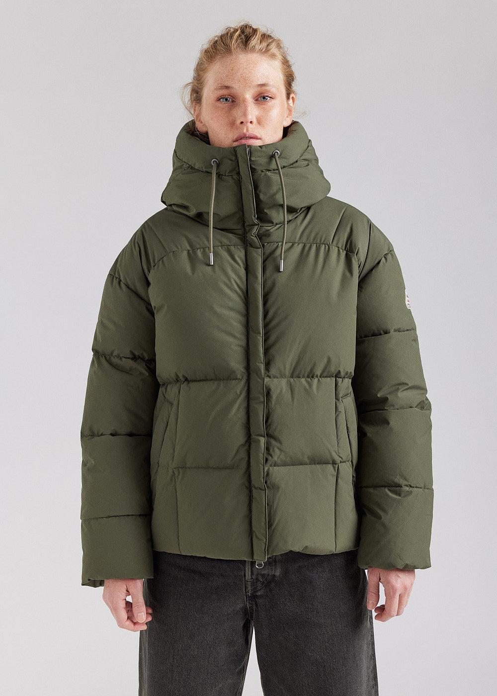 pyrenex Doudoune femme Pyrenex Harmonie à capuche enveloppante Khaki