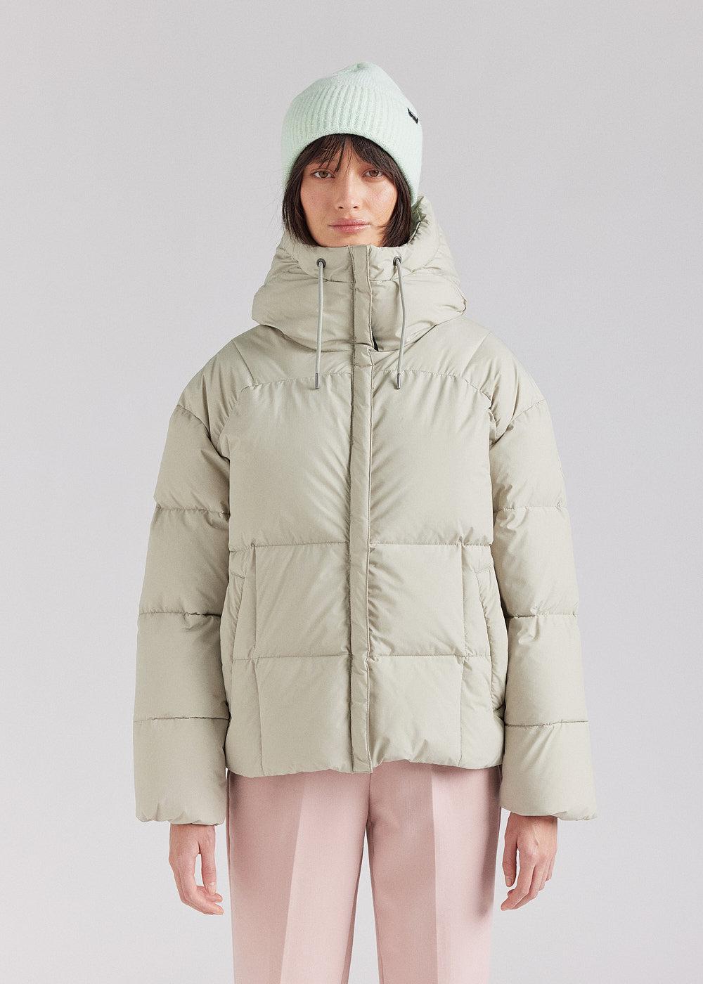 pyrenex Doudoune femme Pyrenex Harmonie à capuche enveloppante Willow Grey