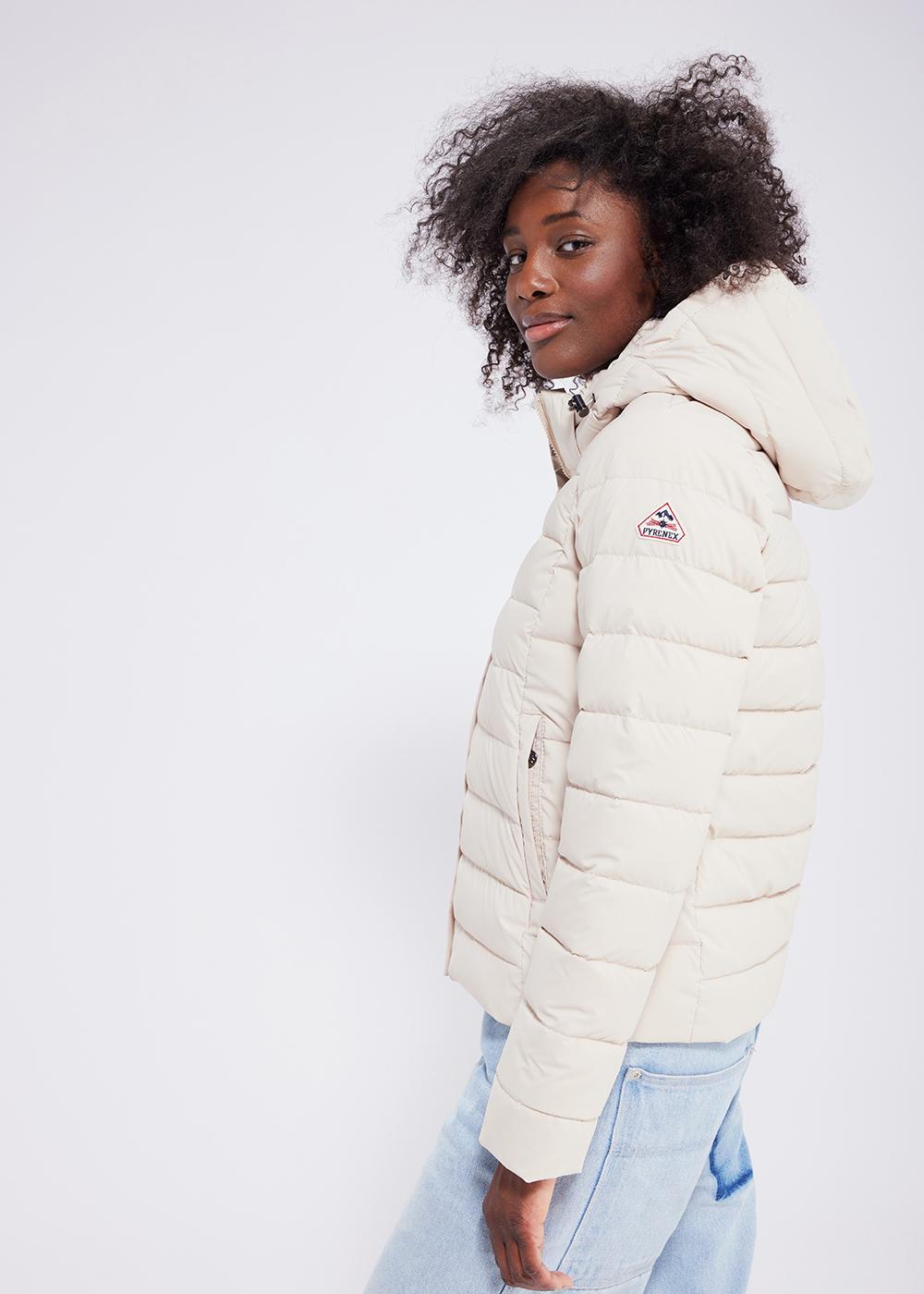 Pyrenex Doudoune Femme Pyrenex Spoutnic à Capuche Amovible Brown Rice