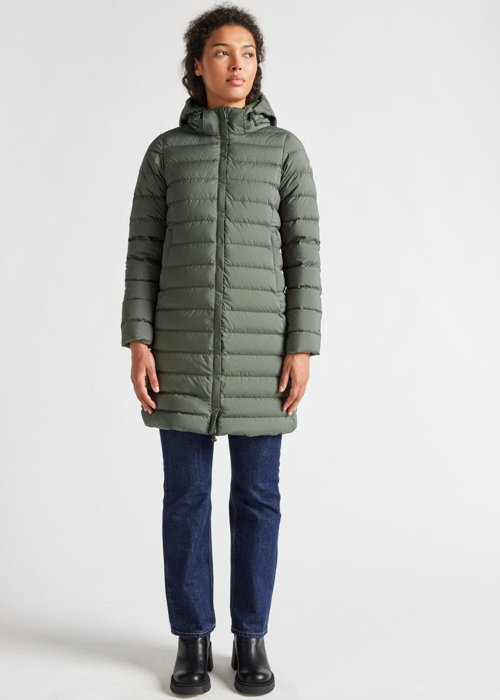 pyrenex Doudoune longue à capuche femme Pyrenex Spoutnic Deep khaki