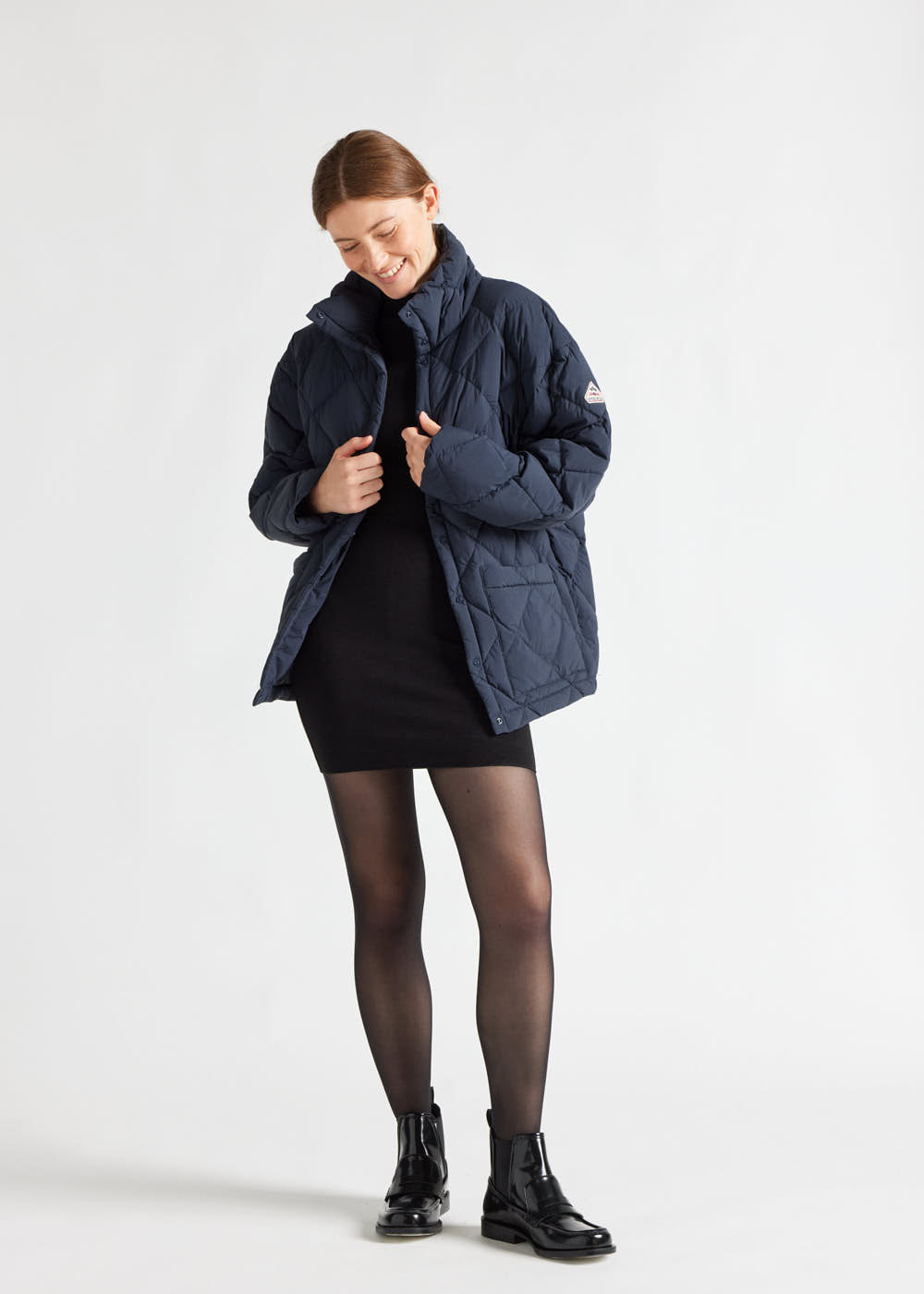 pyrenex Doudoune mi-longue femme Pyrenex Valley en duvet naturel Deep ink