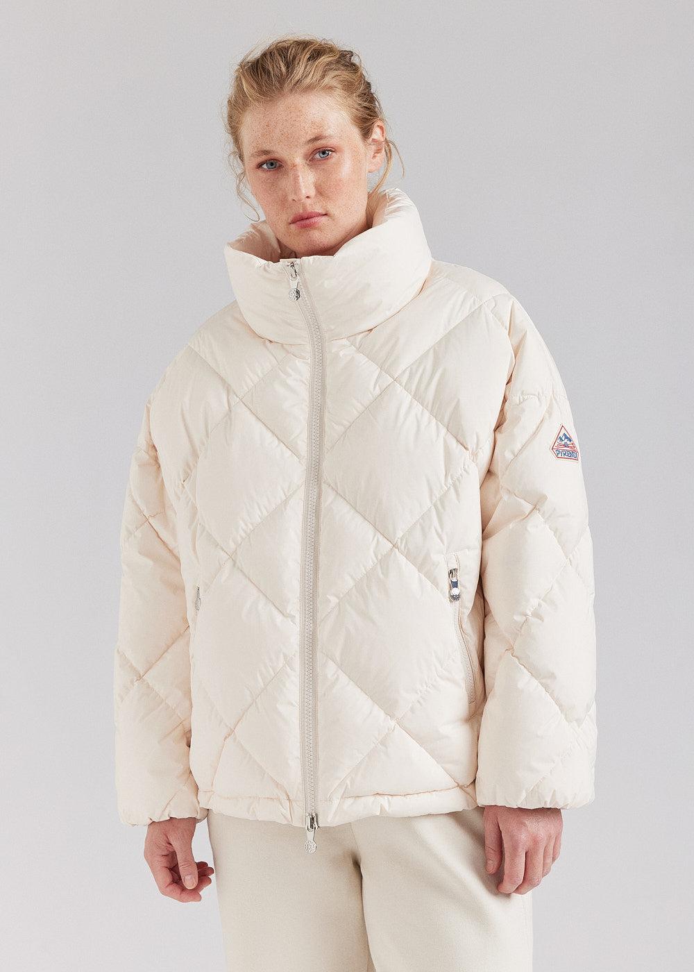 pyrenex Doudoune oversize femme Pyrenex Adele avec col enveloppant Chalk