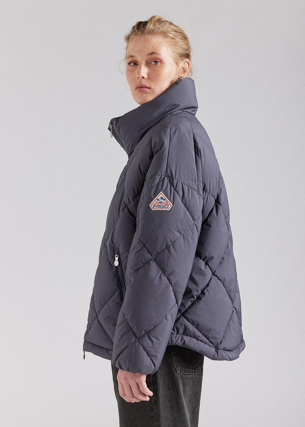 Pyrenex Doudoune Oversize Femme Pyrenex Adele Avec Col Enveloppant Ebony