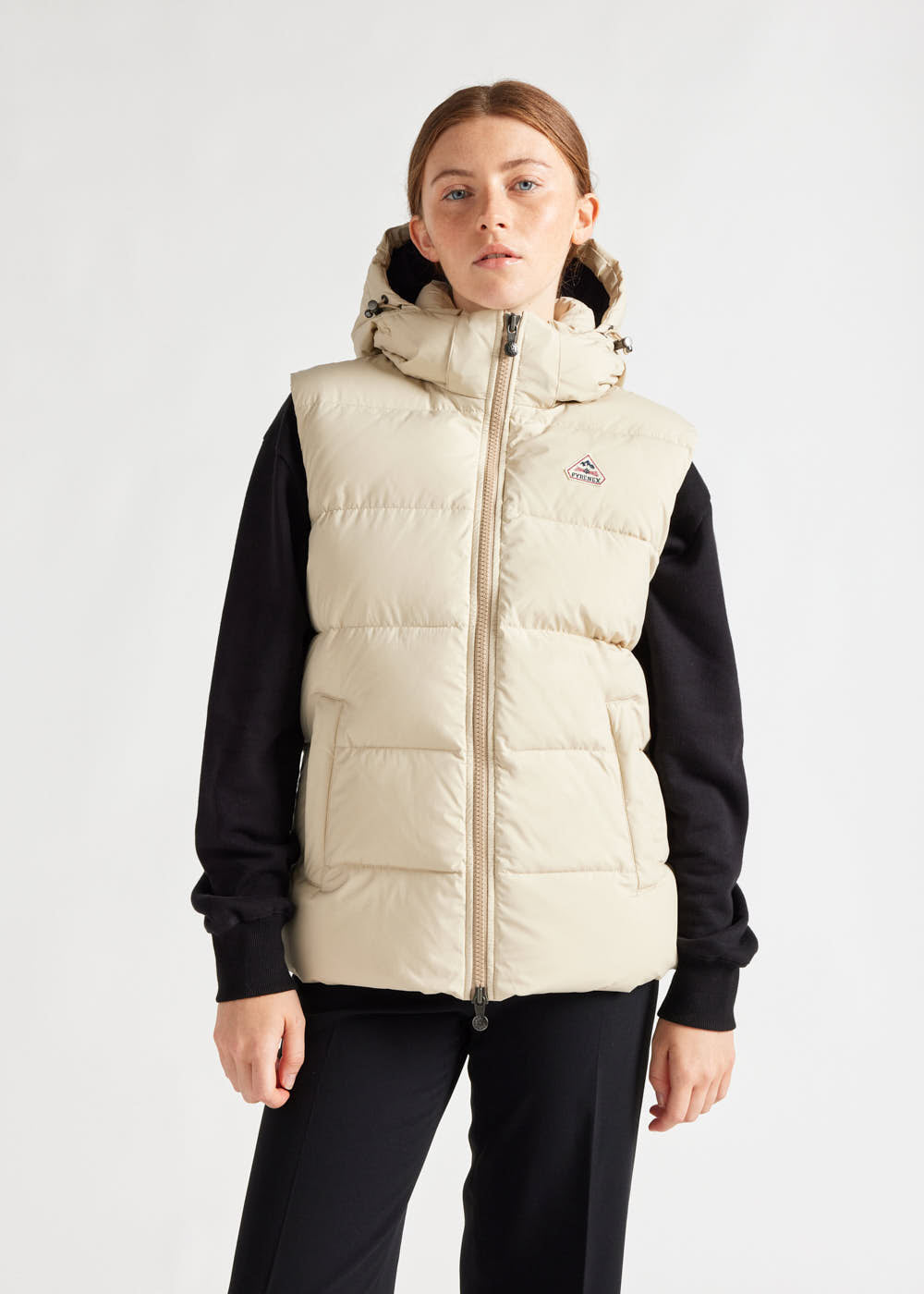 Pyrenex Doudoune Sans-manche Pyrenex Spoutnic à Capuche Amovible Brown Rice