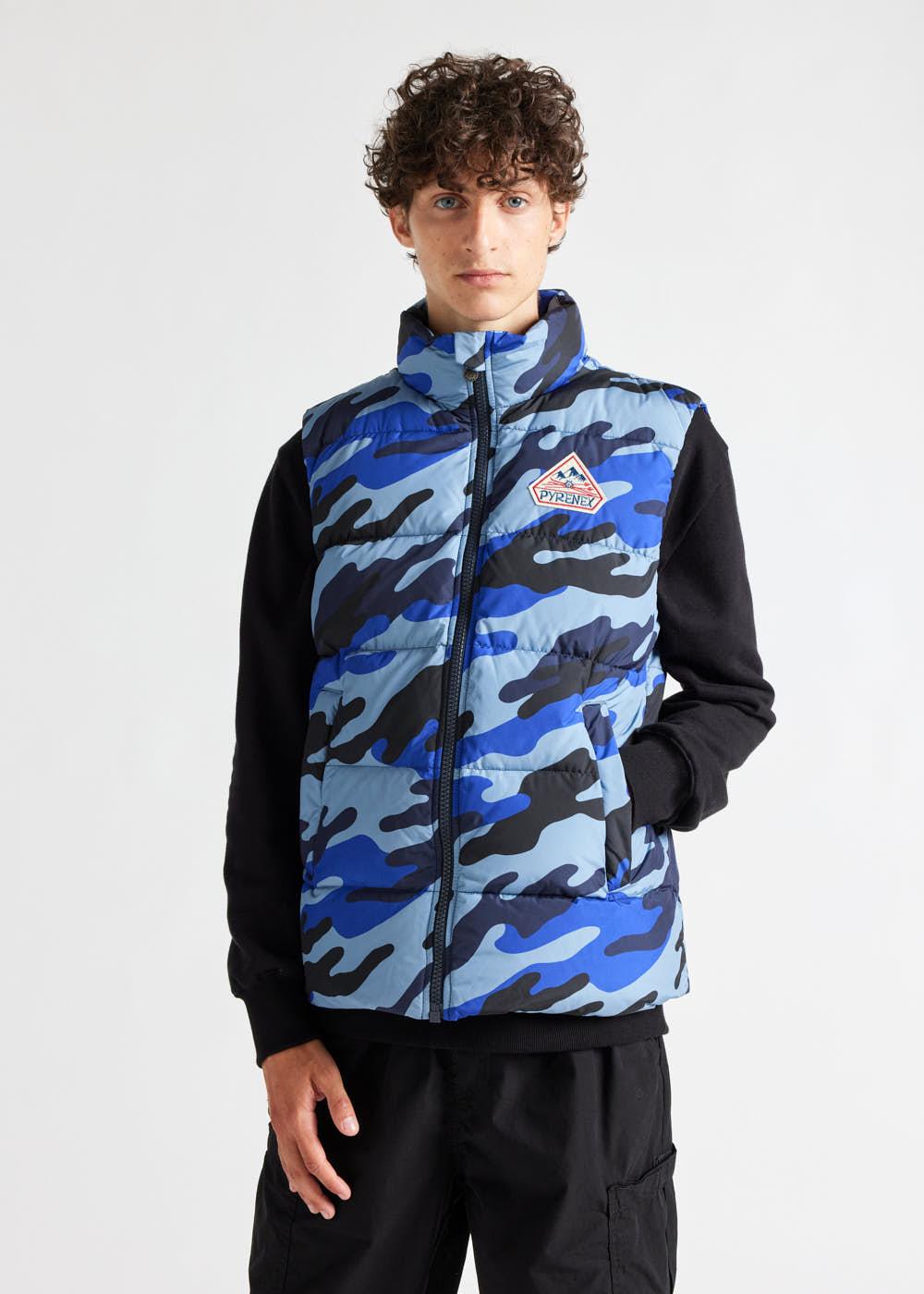 pyrenex Doudoune sans-manche unisexe Pyrenex John camouflage Camo blue print