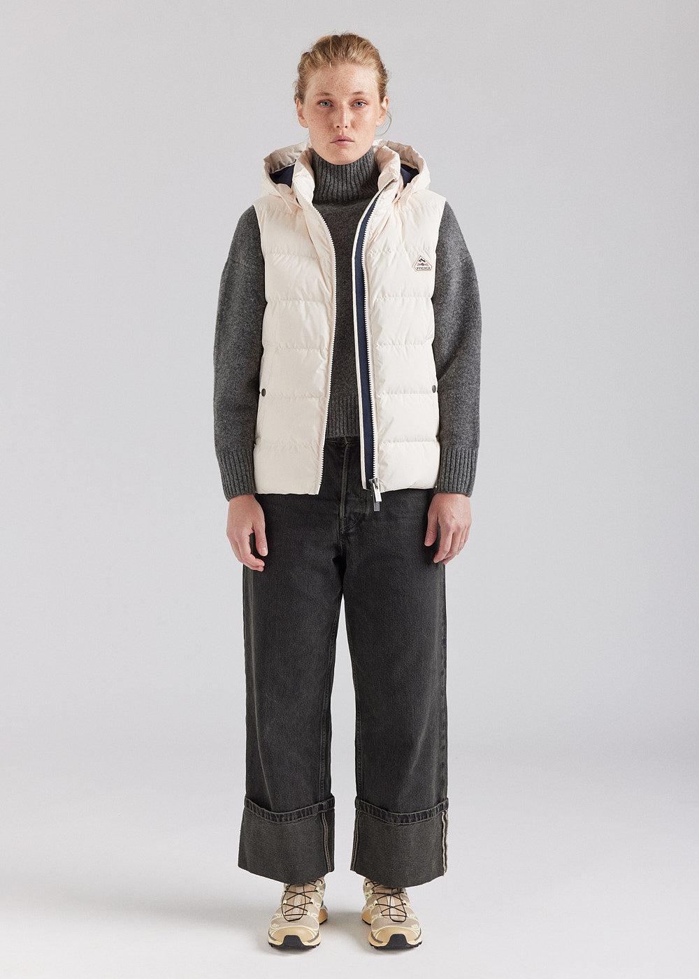 Pyrenex Doudoune Sans-manches Femme Pyrenex Spoutnic à Capuche Amovible Chalk