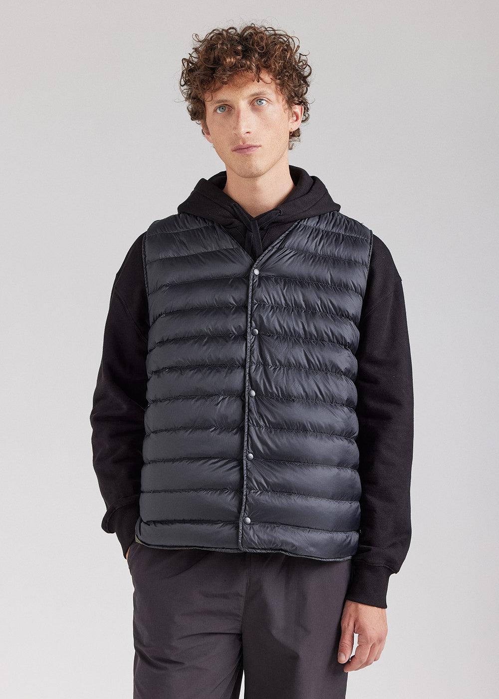 Pyrenex Gilet Sans Manches Pour Homme Reversible Pyrenex Ando Deep Khaki