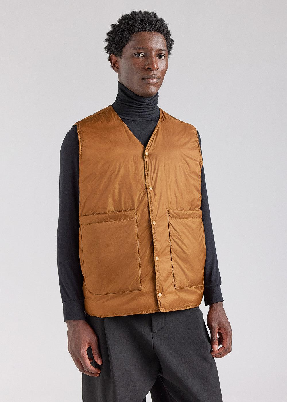 Pyrenex Gilet Sans Manches Pour Homme Reversible Pyrenex Ando Bronze Brown
