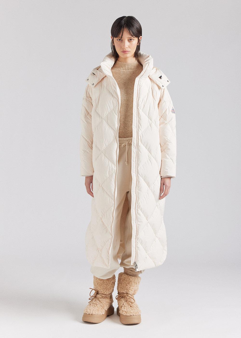 Pyrenex Manteau Long Pour Femme En Duvet Naturel Pyrenex Adele Coat Blanc Cassé