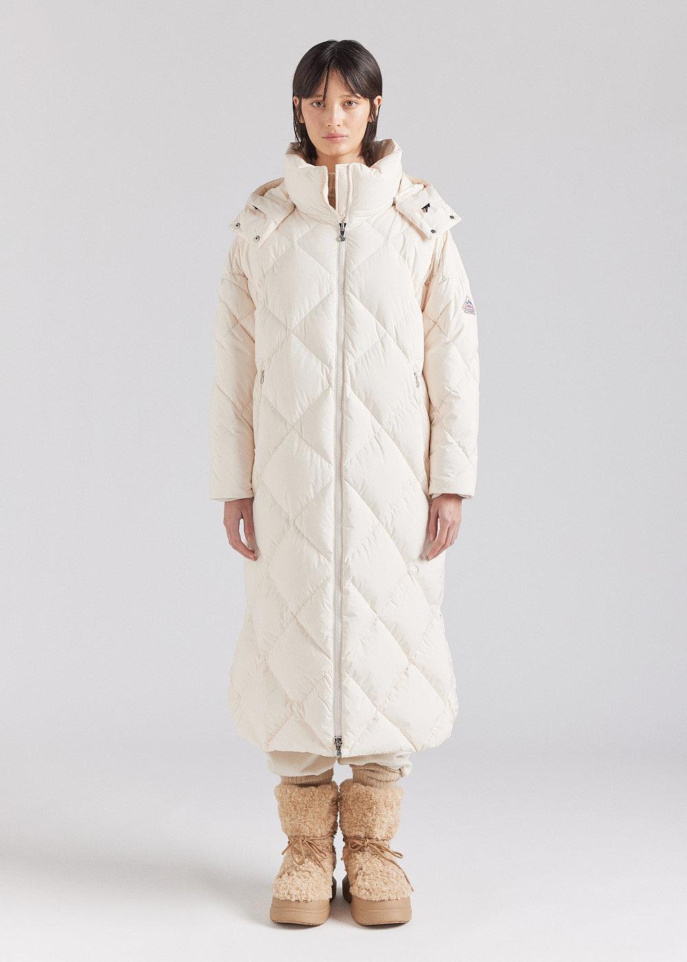 Pyrenex Manteau Long Pour Femme En Duvet Naturel Pyrenex Adele Coat Blanc Cassé