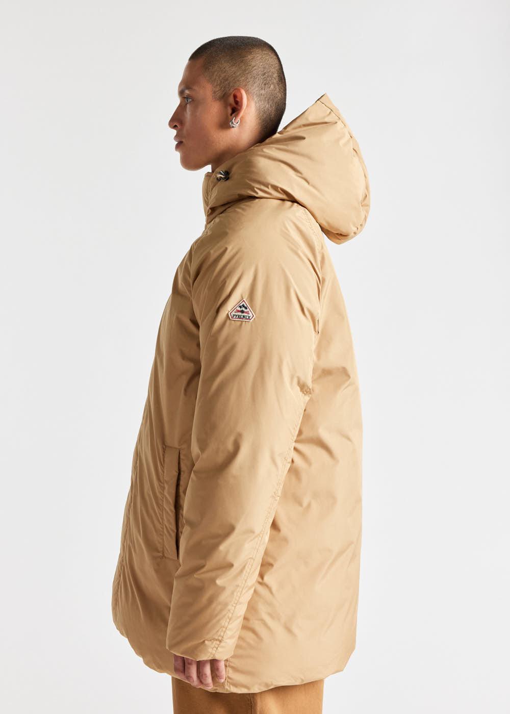 Pyrenex Parka à Capuche Homme Pyrenex Spark En Duvet Naturel Iced Coffee