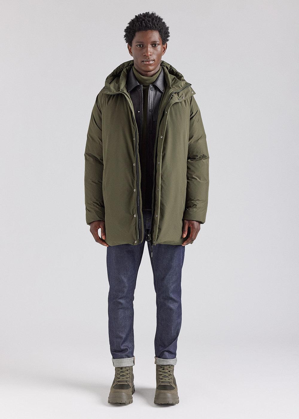 Pyrenex Parka à Capuche Homme Pyrenex Spark En Duvet Naturel Deep Khaki