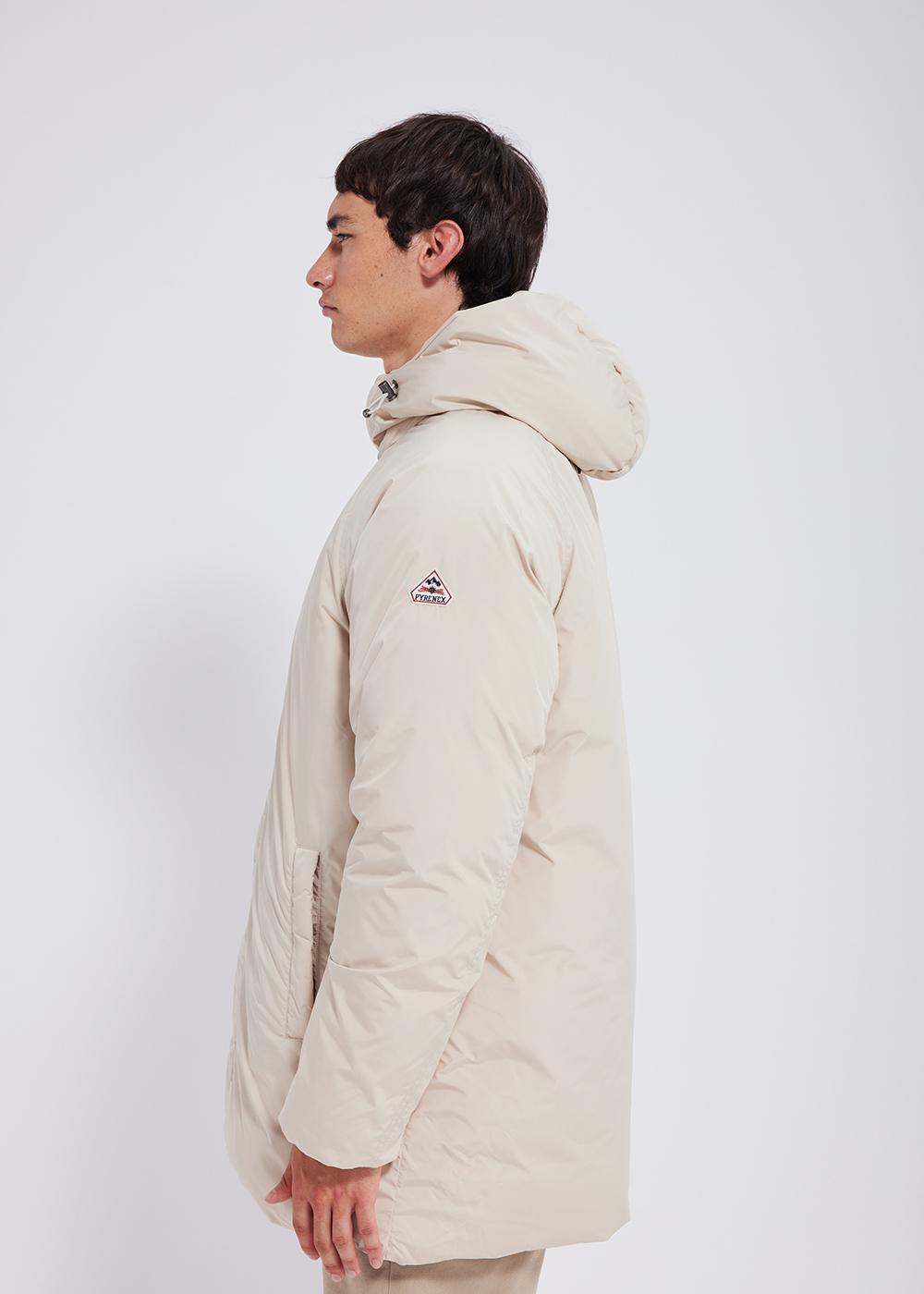 Pyrenex Parka à Capuche Homme Pyrenex Spark En Duvet Naturel Brown Rice
