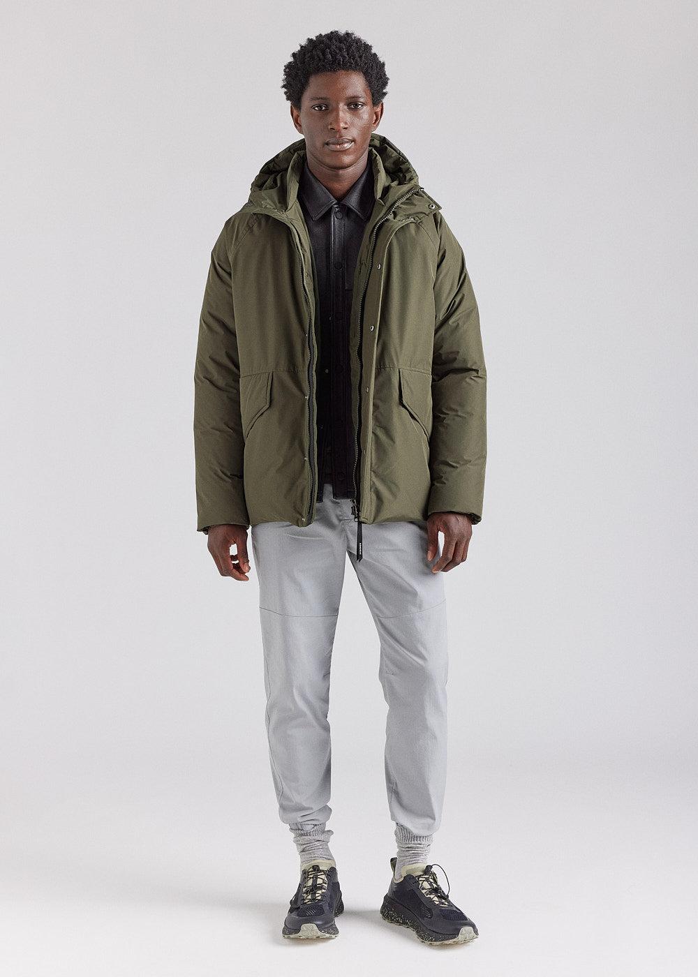 Pyrenex Parka Courte Homme Pyrenex Covert En Duvet Naturel Deep Khaki