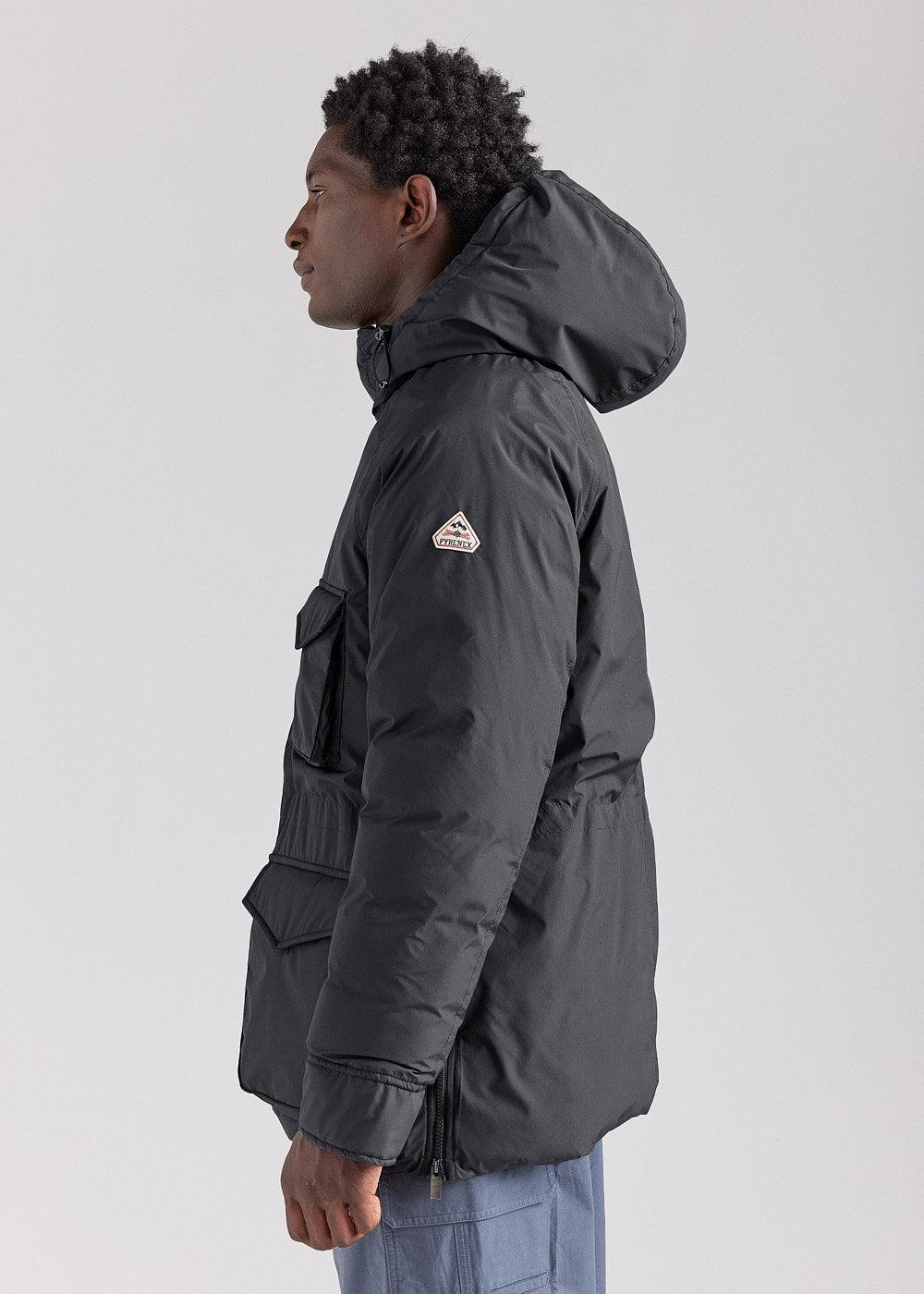 Pyrenex Parka Homme Pyrenex Bazus En Duvet Naturel Noire