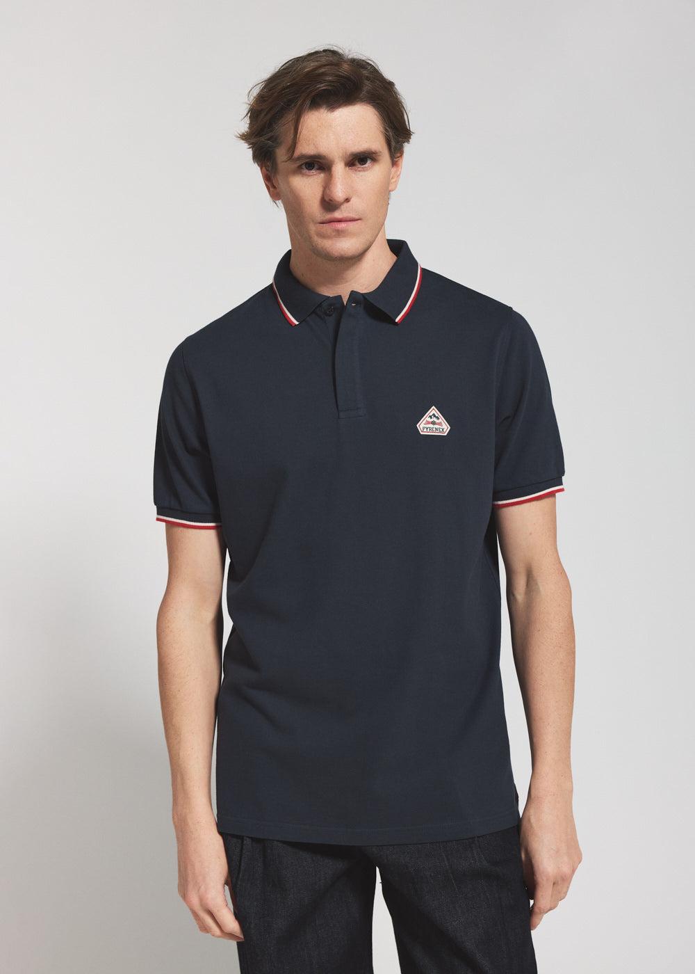 pyrenex Polo homme en coton biologique Pyrenex Leyre bleu marine