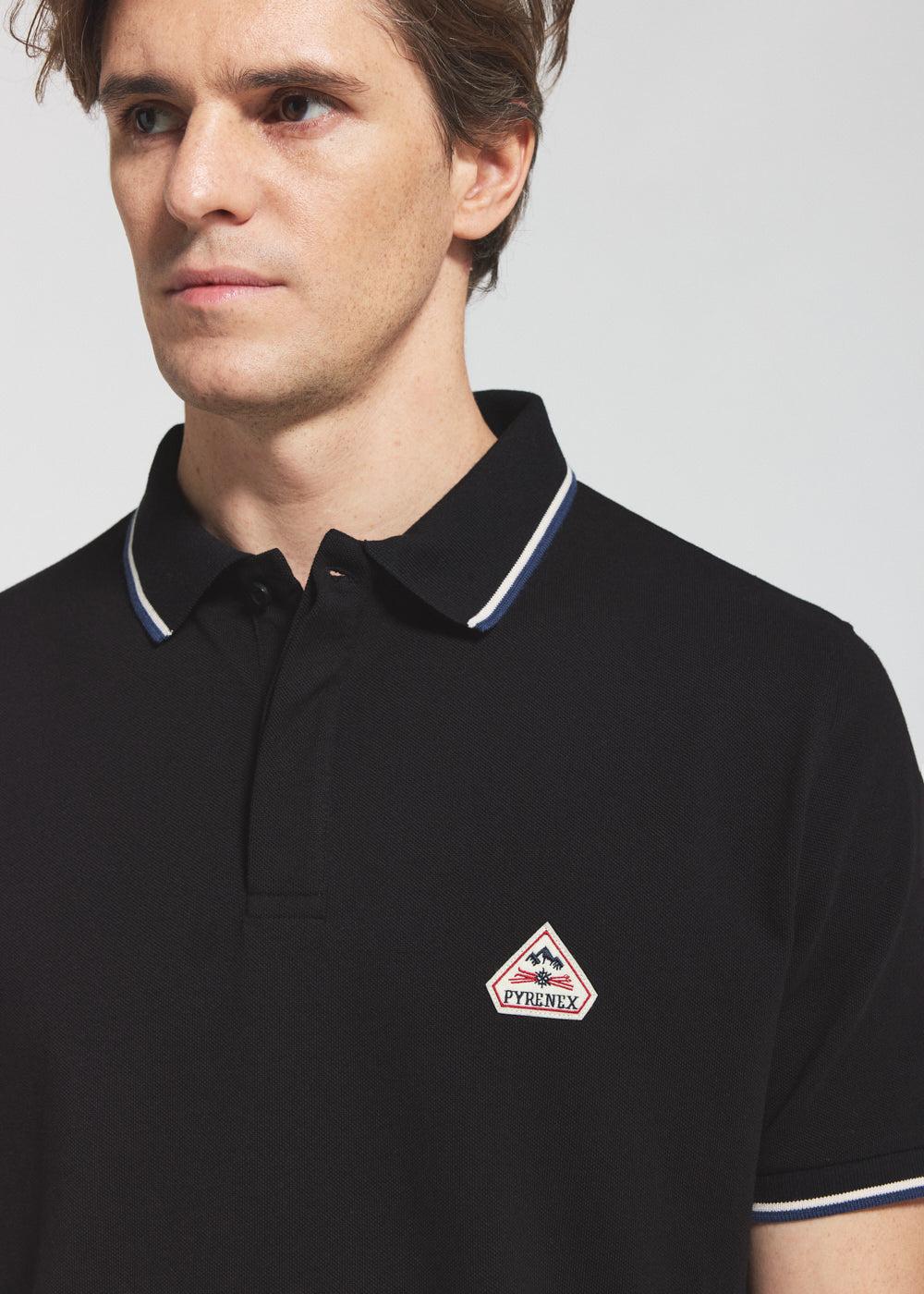 Pyrenex Polo Homme En Coton Biologique Pyrenex Leyre Noir