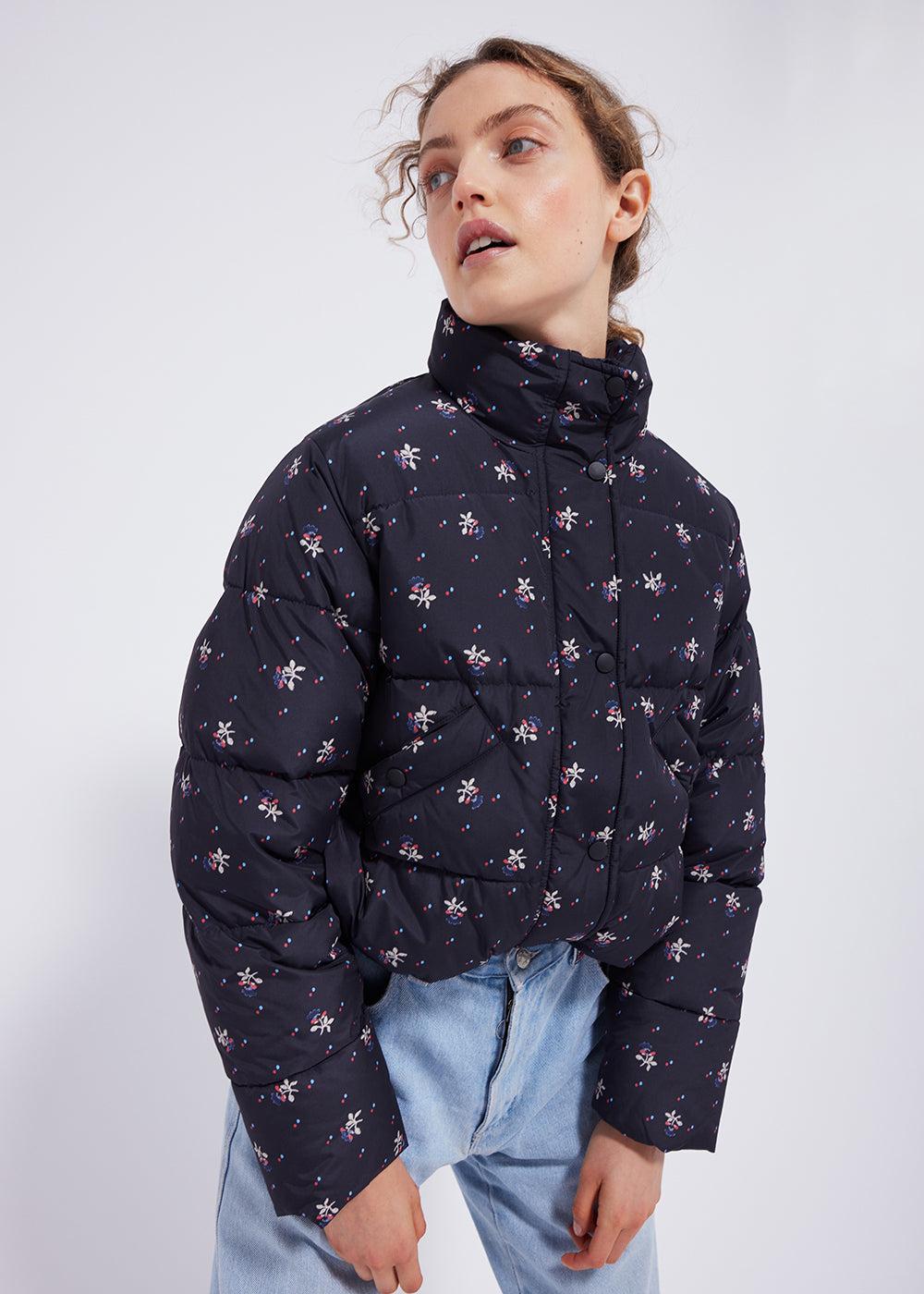 Pyrenex Doudoune Roseanna Lodge Print Charbon