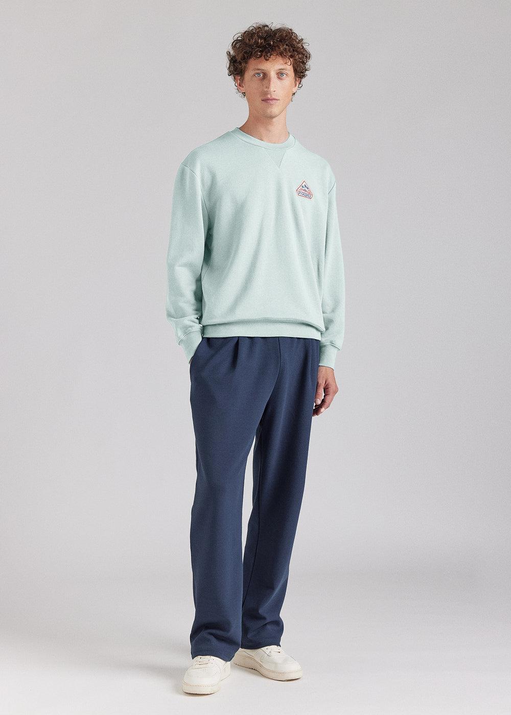 Pyrenex Sweat à Col Rond Unisexe En Coton Bio Pyrenex Phase Pale Aqua