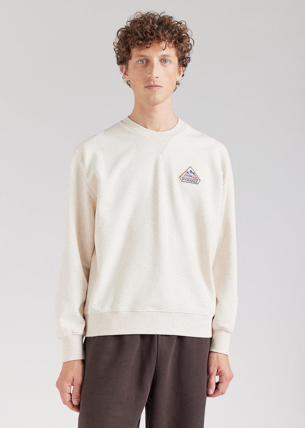 Pyrenex Sweat à Col Rond Unisexe En Coton Bio Pyrenex Phase Blanc