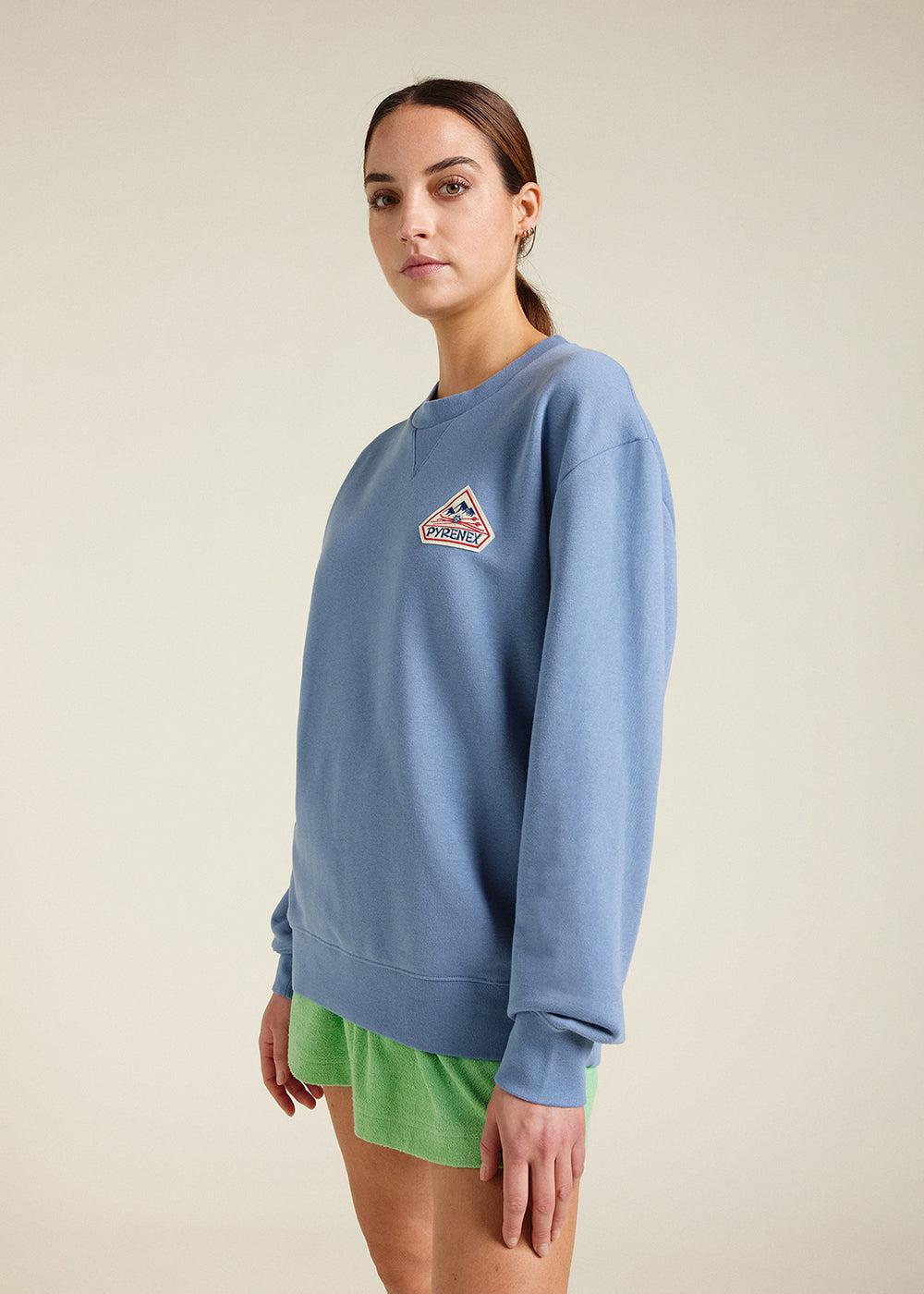 Pyrenex Sweat à Col Rond Unisexe En Coton Bio Pyrenex Phase Coronet Blue