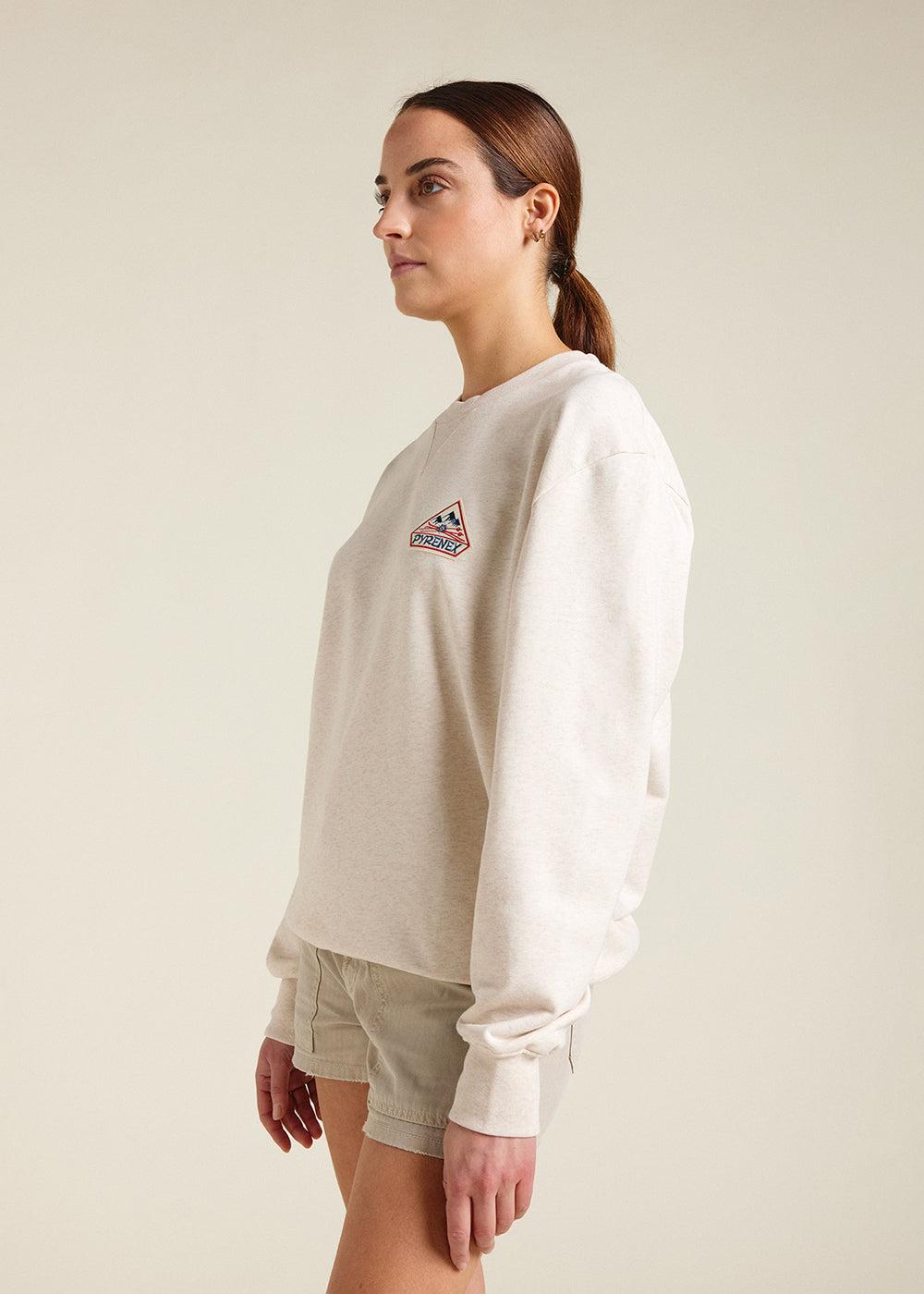 Pyrenex Sweat à Col Rond Unisexe En Coton Bio Pyrenex Phase Oat Meal Heather