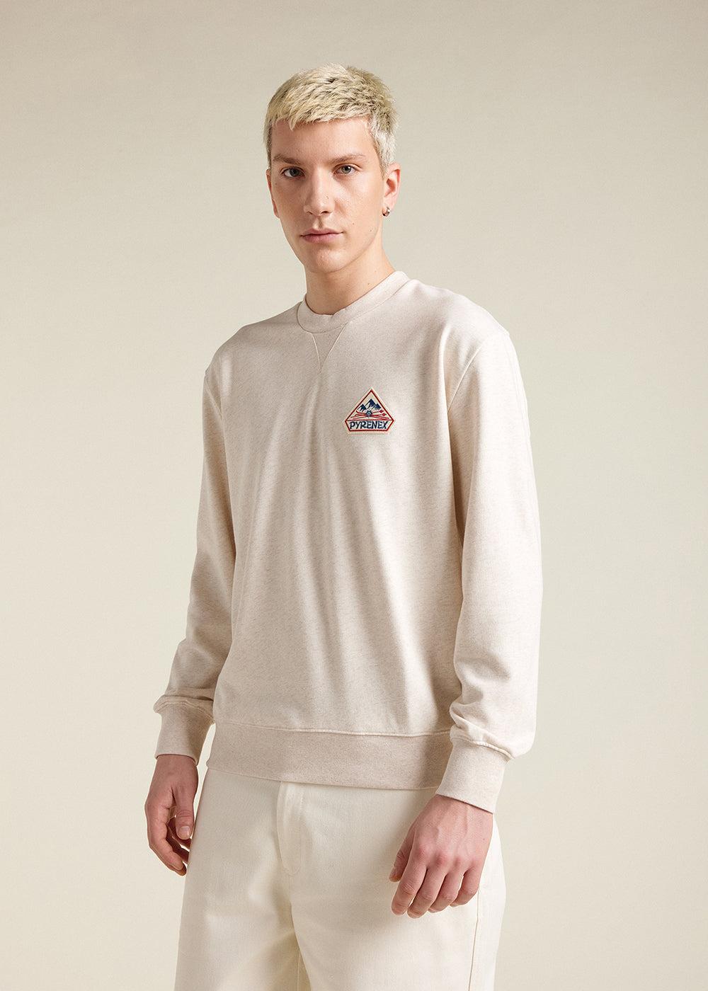 pyrenex Sweat à col rond unisexe en coton bio Pyrenex Phase Oat meal heather