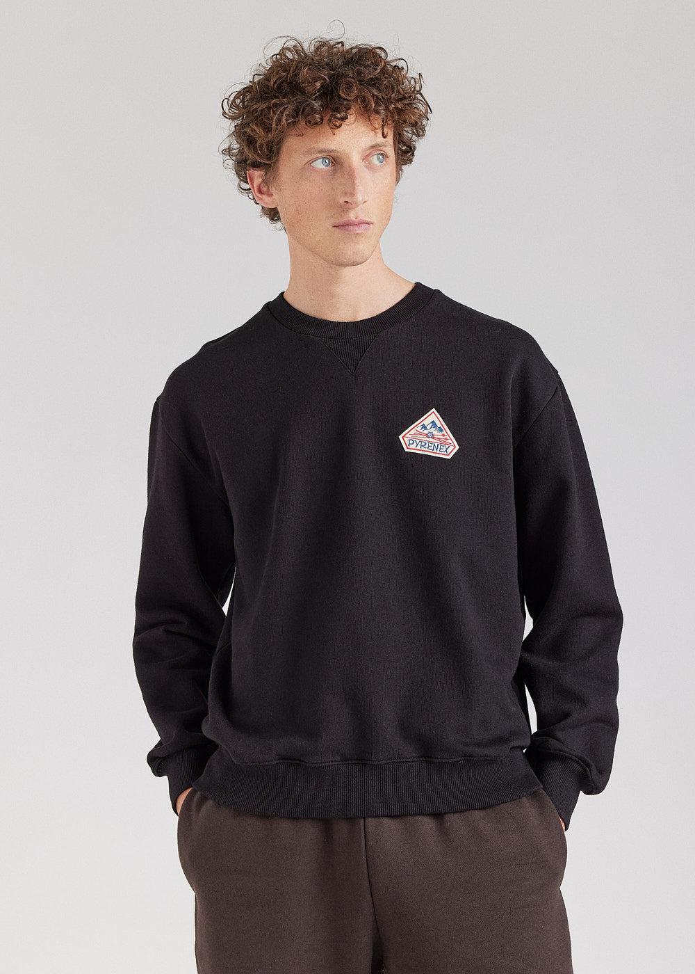 Pyrenex Sweat à Col Rond Unisexe En Coton Bio Pyrenex Phase Black