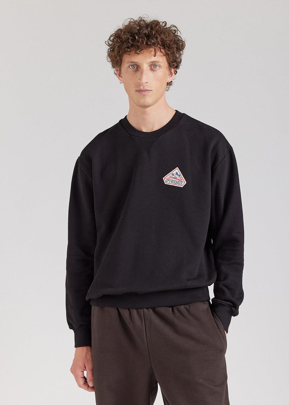 pyrenex Sweat à col rond unisexe en coton bio Pyrenex Phase Black
