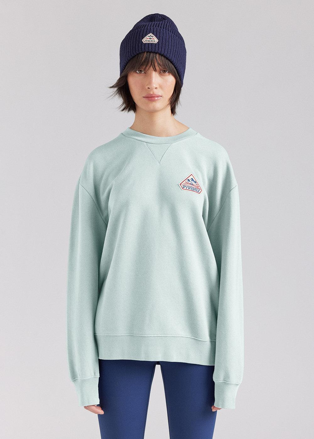 pyrenex Sweat à col rond unisexe en coton bio Pyrenex Phase Pale Aqua