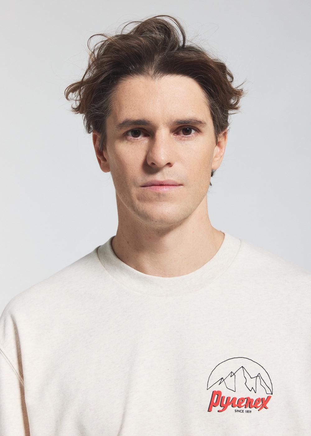Pyrenex Sweatshirt Unisexe En Coton Biologique Pyrenex Cliff Crème