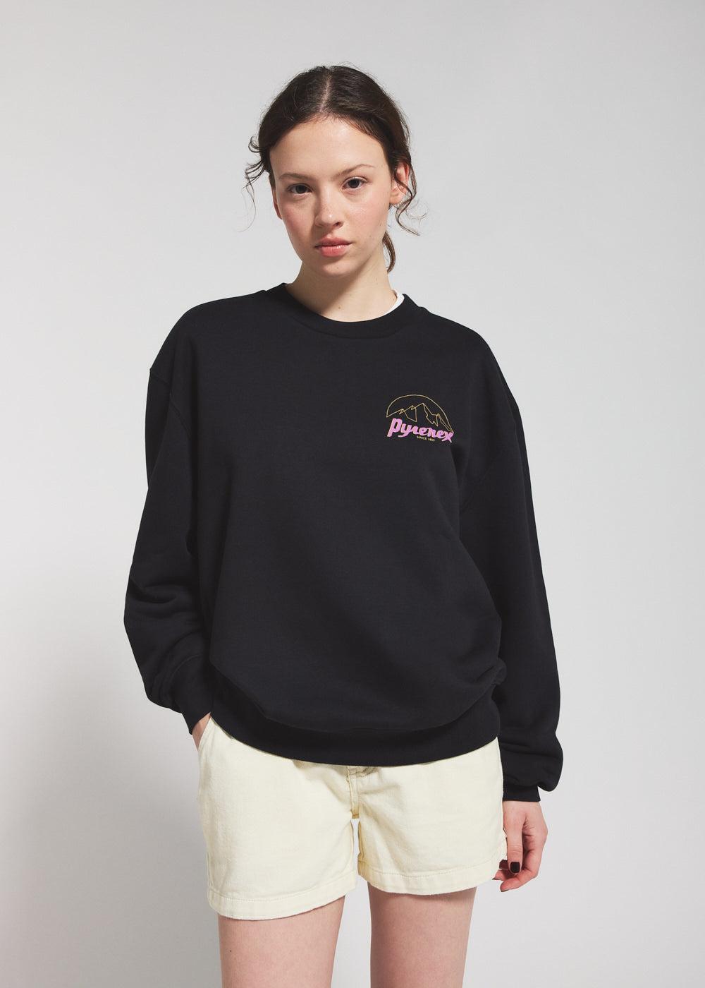 Pyrenex Sweatshirt Unisexe En Coton Biologique Pyrenex Cliff Noir