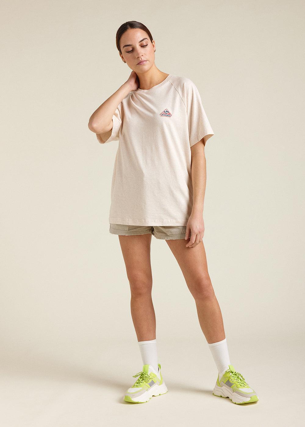 Pyrenex T-shirt Unisexe En Coton Biologique Pyrenex Corto Oat Meal Heather
