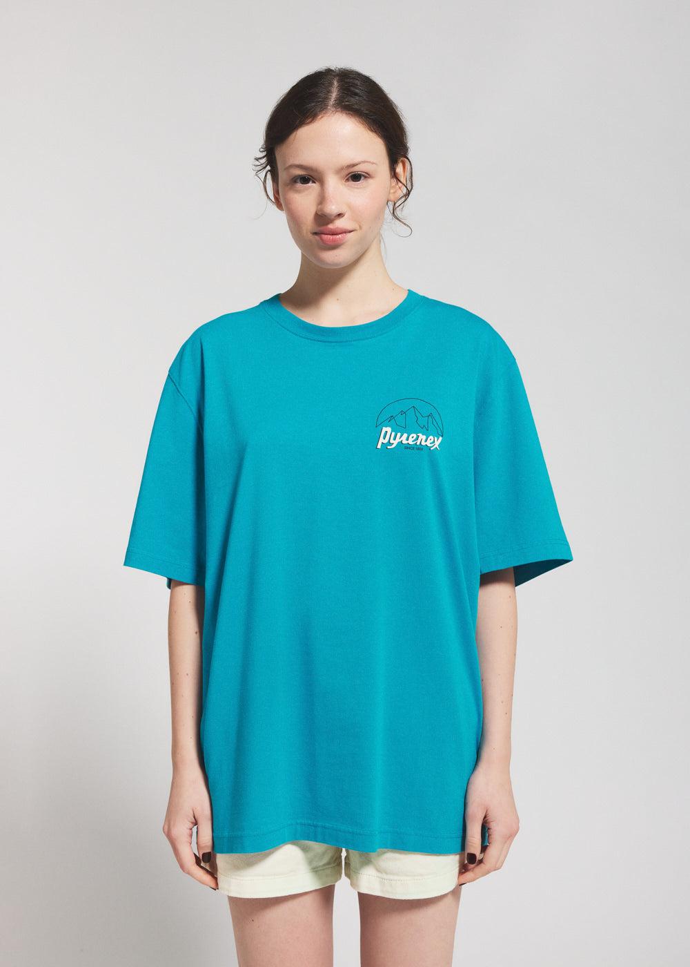 pyrenex T-shirt unisexe en coton biologique Pyrenex Hill turquoise pyrenex T-shirt unisexe en coton biologique Pyrenex Hill turquoise