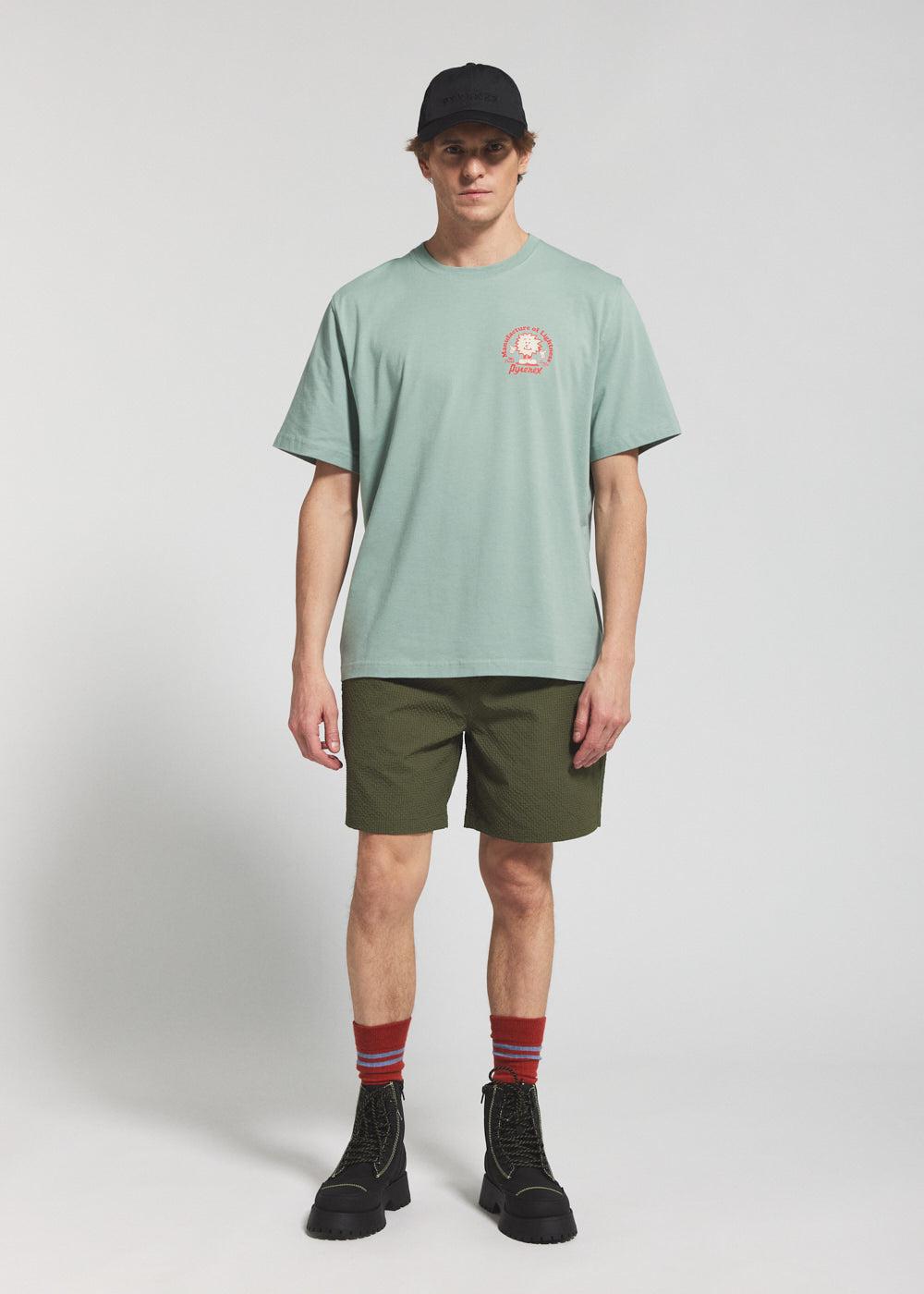 Pyrenex T-shirt Unisexe En Coton Biologique Pyrenex Mfg Tee Vert D'eau