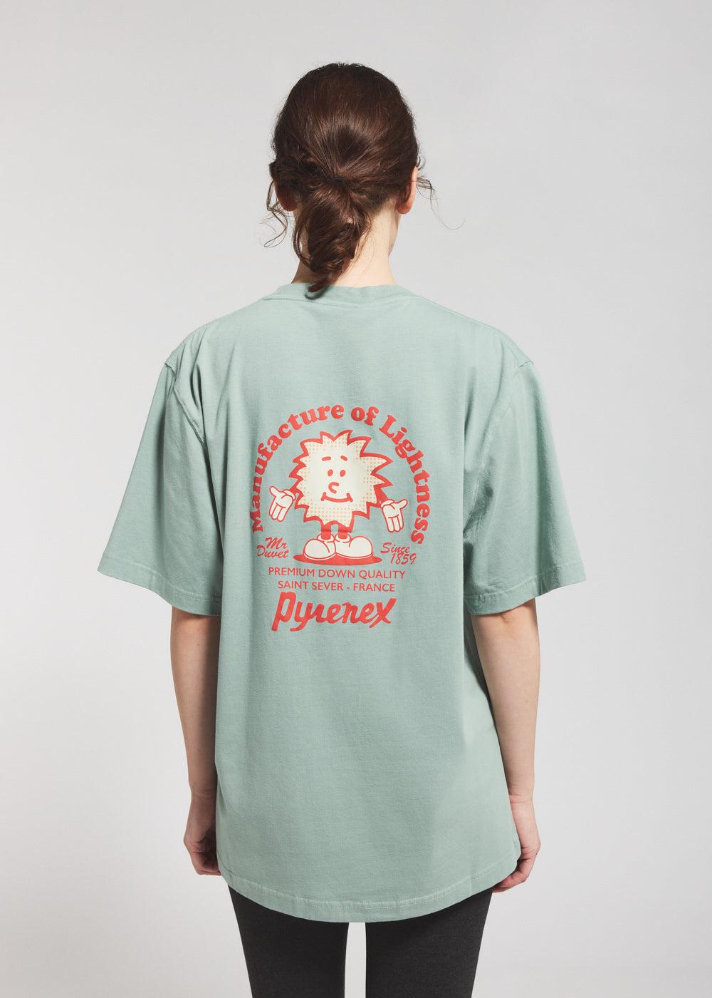 Pyrenex T-shirt Unisexe En Coton Biologique Pyrenex Mfg Tee Vert D'eau