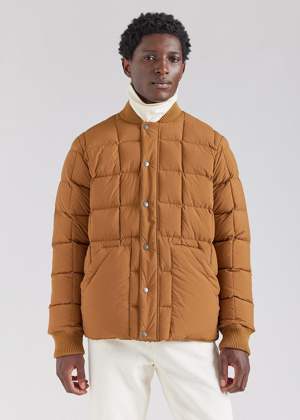 pyrenex Veste doudoune homme Pyrenex Flight à piquage carré Bronze Brown