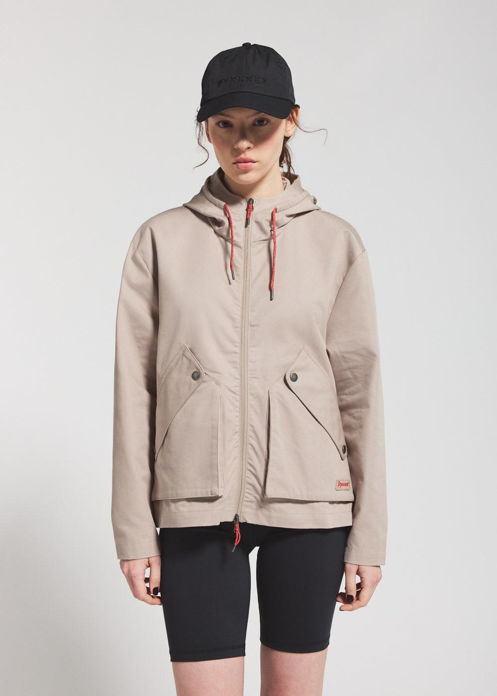 pyrenex Veste légère à capuche femme Pyrenex Waterfall beige
