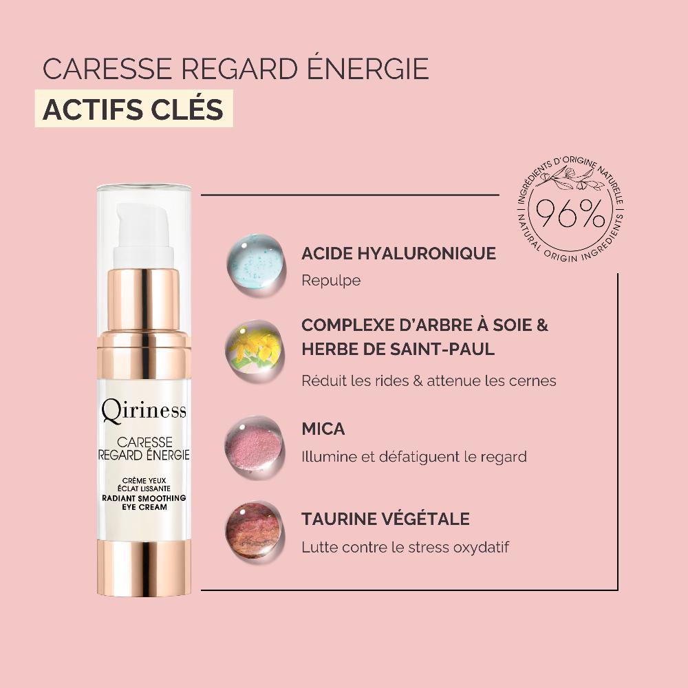 Qiriness Contour Des Yeux Anti-Fatigue - Acide Hyaluronique - Caresse Regard Énergie