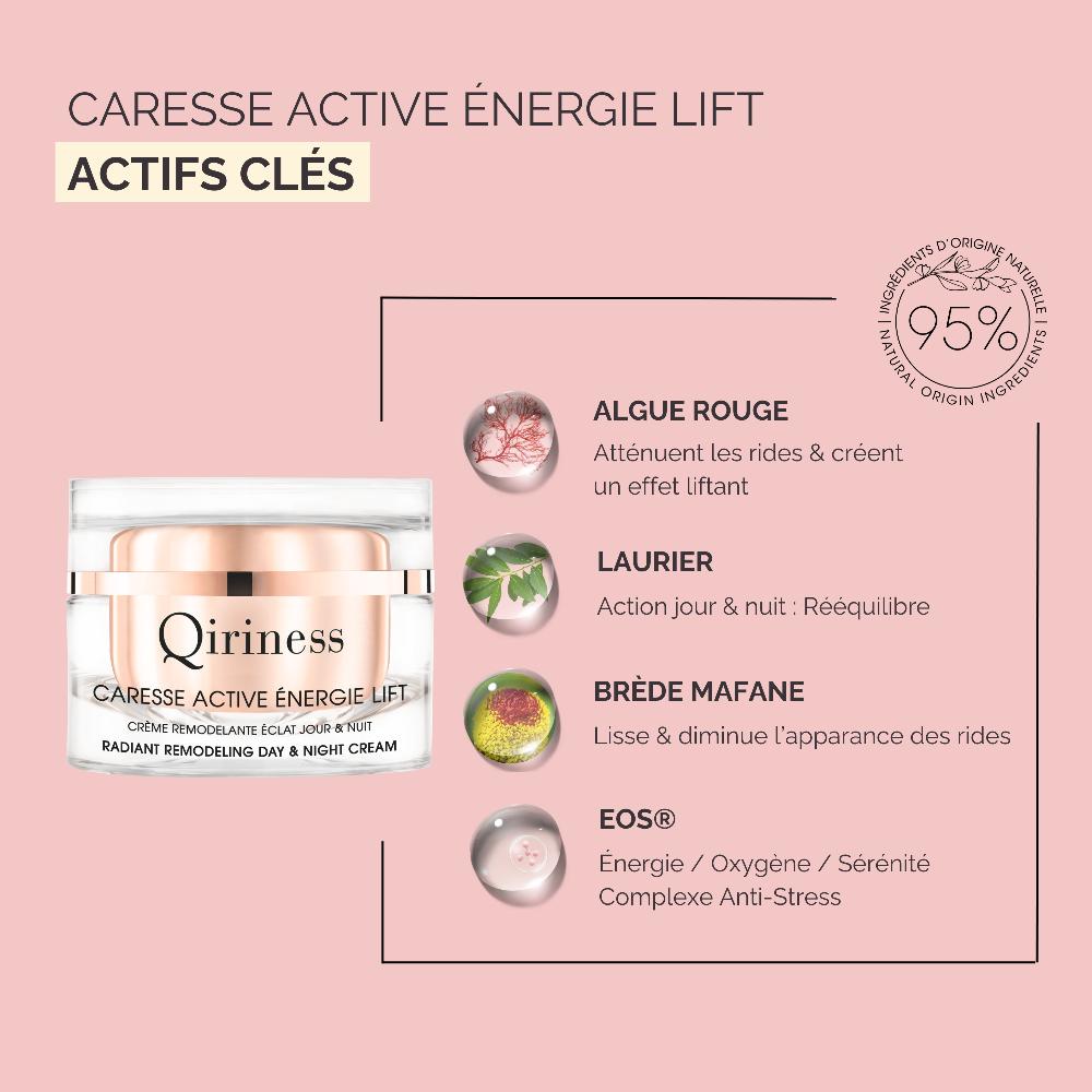 Qiriness Crème Anti-Âge - Acide Hyaluronique - Caresse Active Énergie Lift