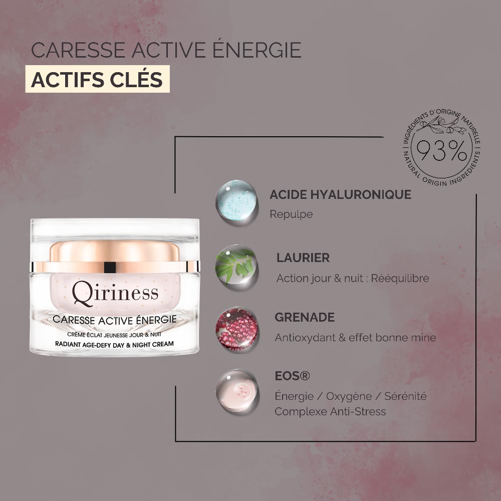 Qiriness Crème Éclat Jour & Nuit - Caresse Active Énergie