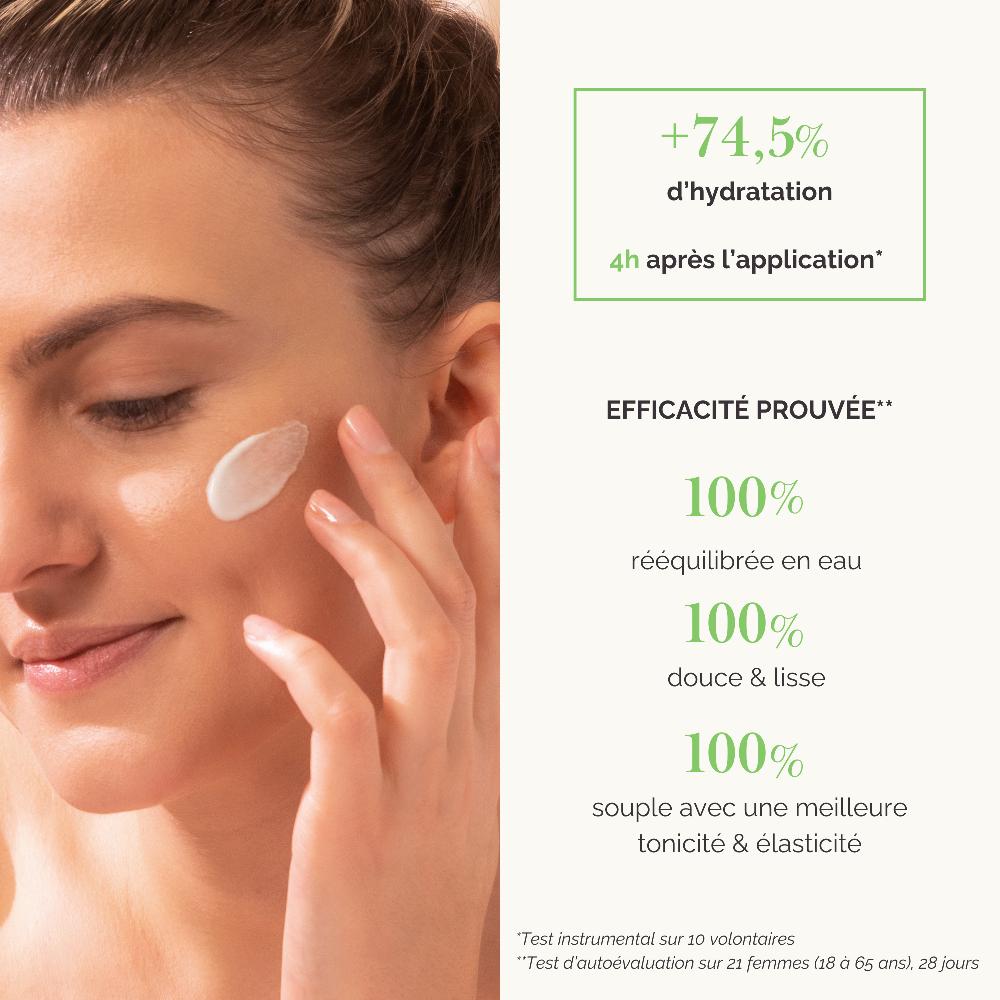 Qiriness Crème Hydratante Acide Hyaluronique - Aloe Vera Niacinamide B3 - Caresse Source D'Eau